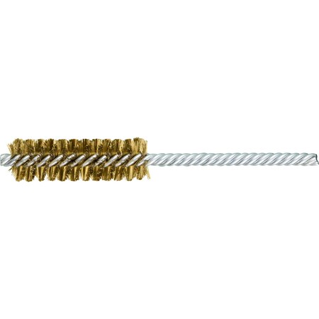 3/4 Power Tube Brush - .006 Brass Wire, 1/4 Stem, DS/DS